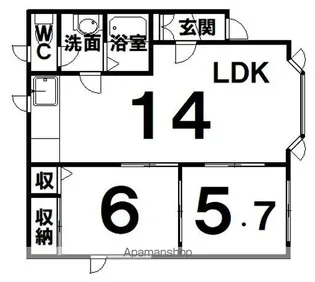 沼口コーポ【2階】の間取り
